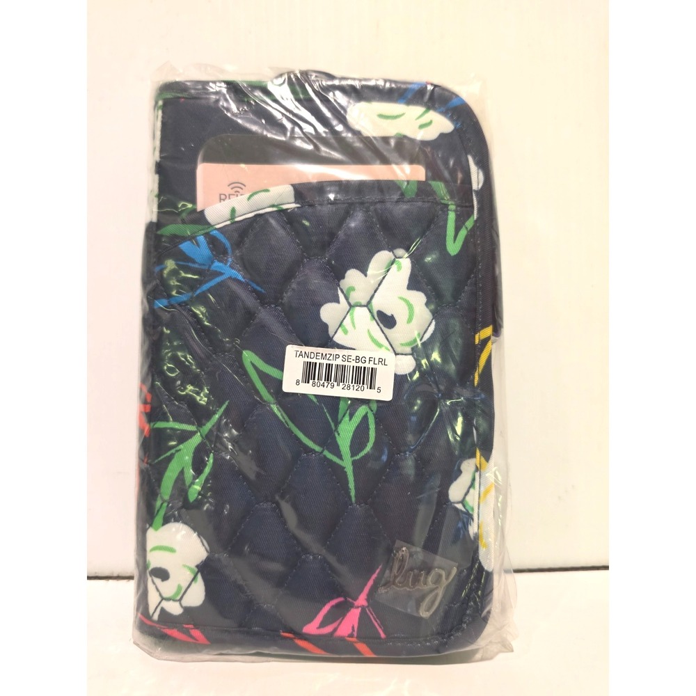 Lug Women's Wristlet Tandem Zip Folding Wallet Credit Card Floral  Pattern  RFID